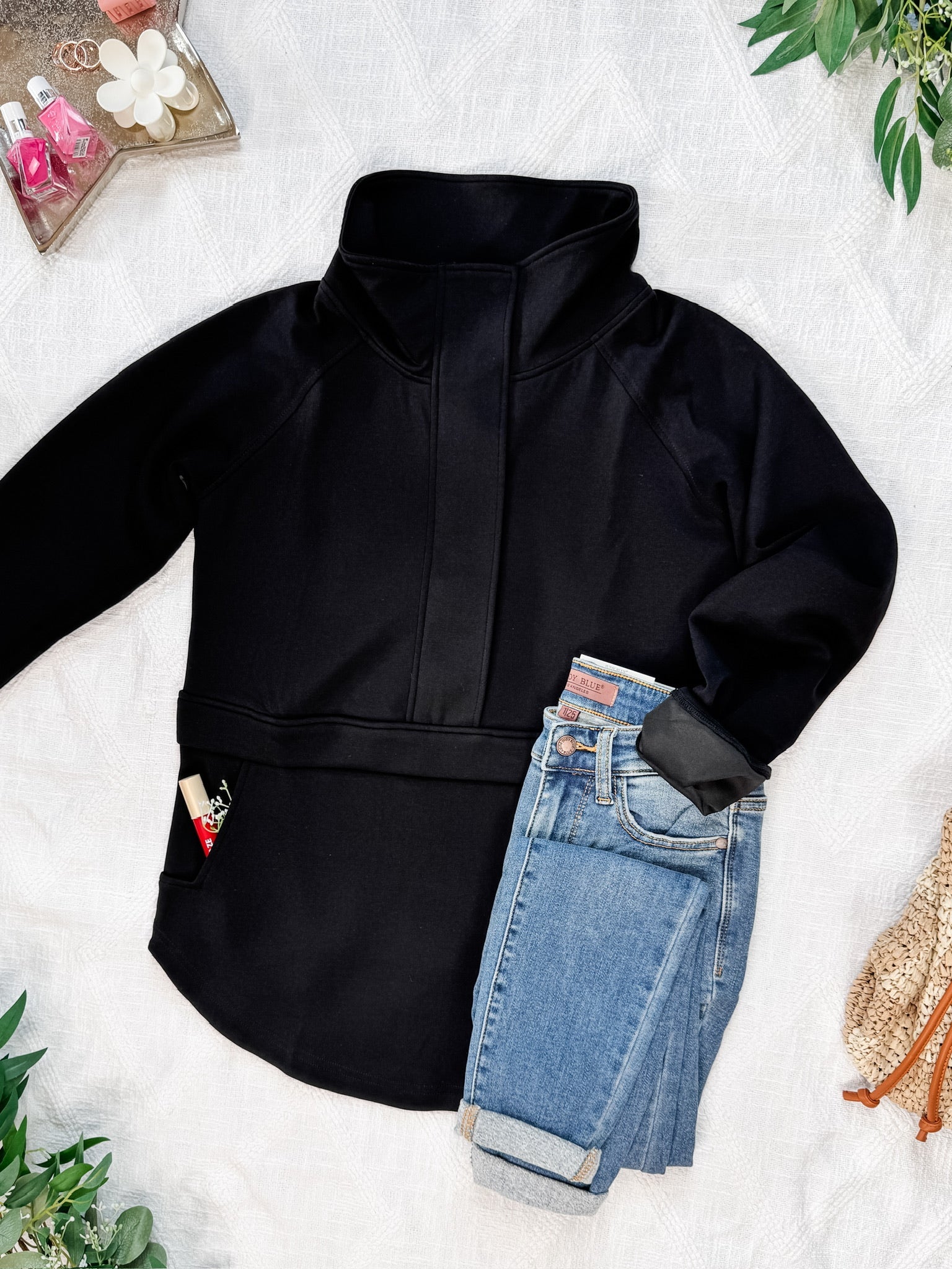 Mia Scuba Halfzip - Black